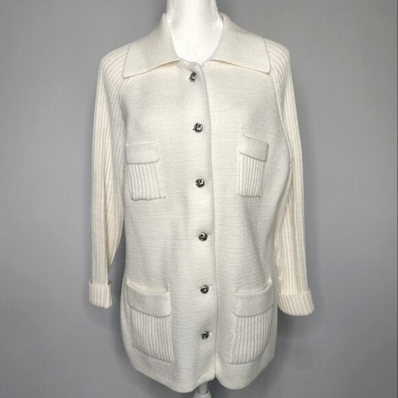 Vintage Cream Montgomery Ward Cardigan Sweater - Picture 1 of 4